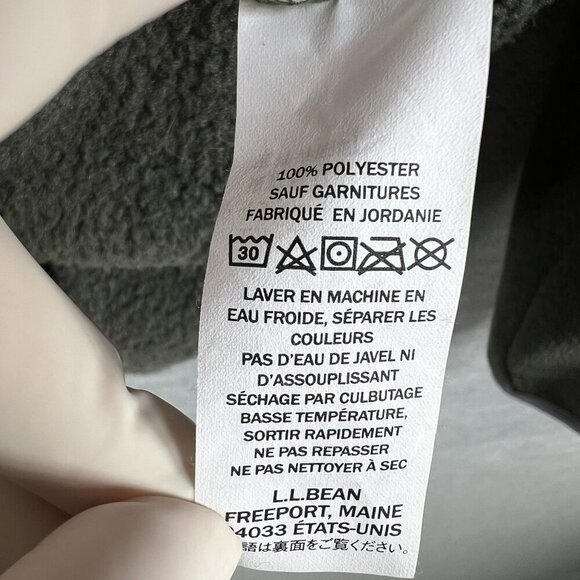 LL Bean Womens L Olive Green Snap Up Fleece Jacket Pullover Long Sleeve Sweater - Picture 14 of 16